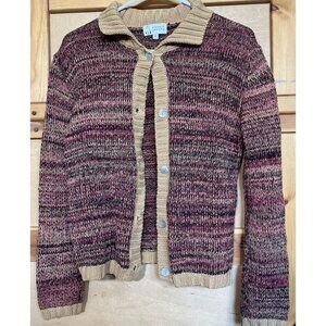 Cousin Johnny Womens Cardigan Knit Sweater Size S Anthropologie Sunset Spacedye